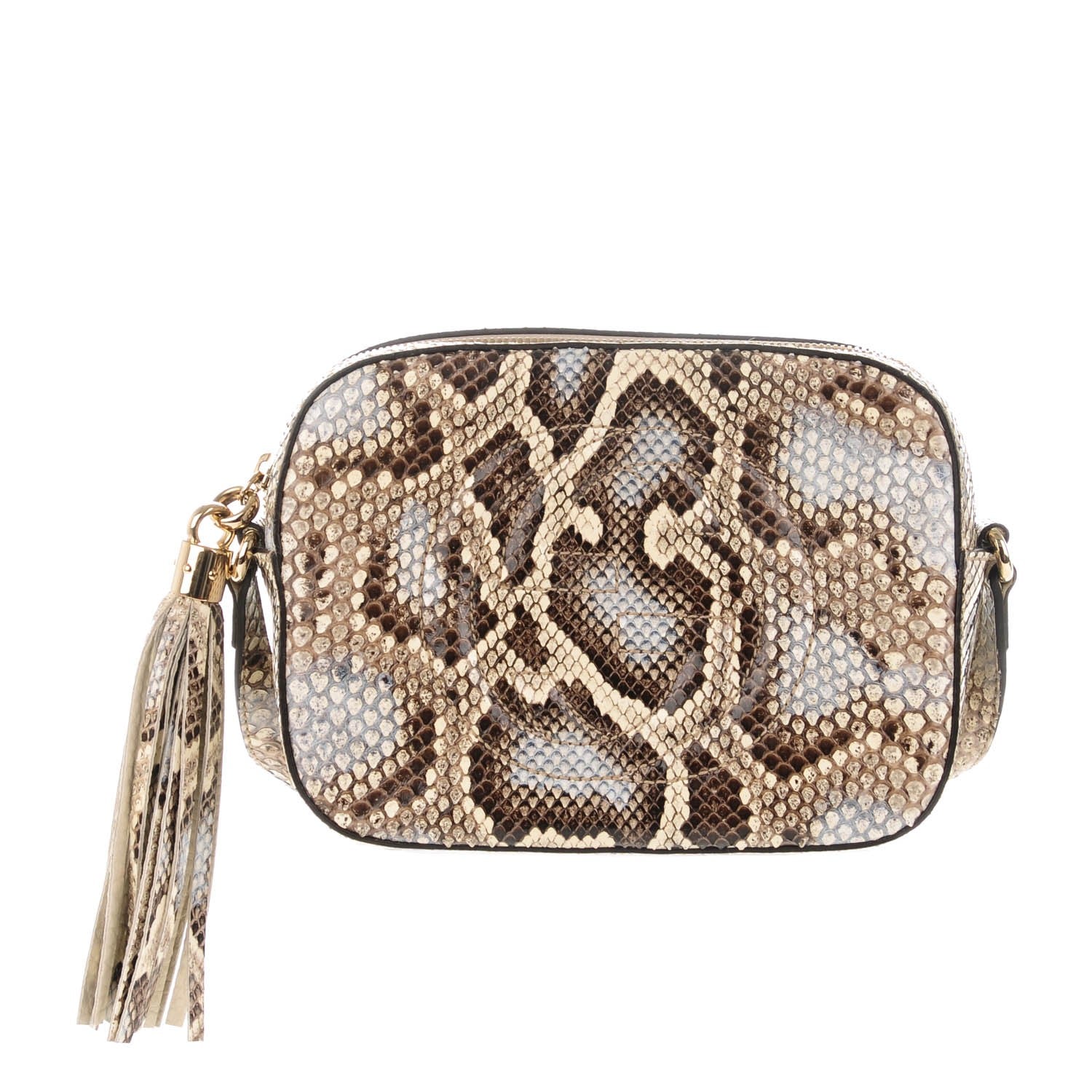 Gucci Python Small Soho Disco Bag Off White Nut Brown Beige 1 of 7