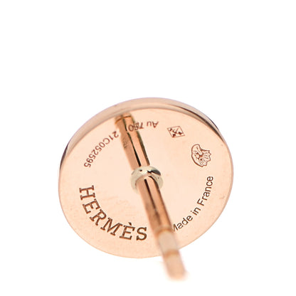 Hermes 18K Rose Gold TPM Ex-Libris Stud Earrings 3 of 5