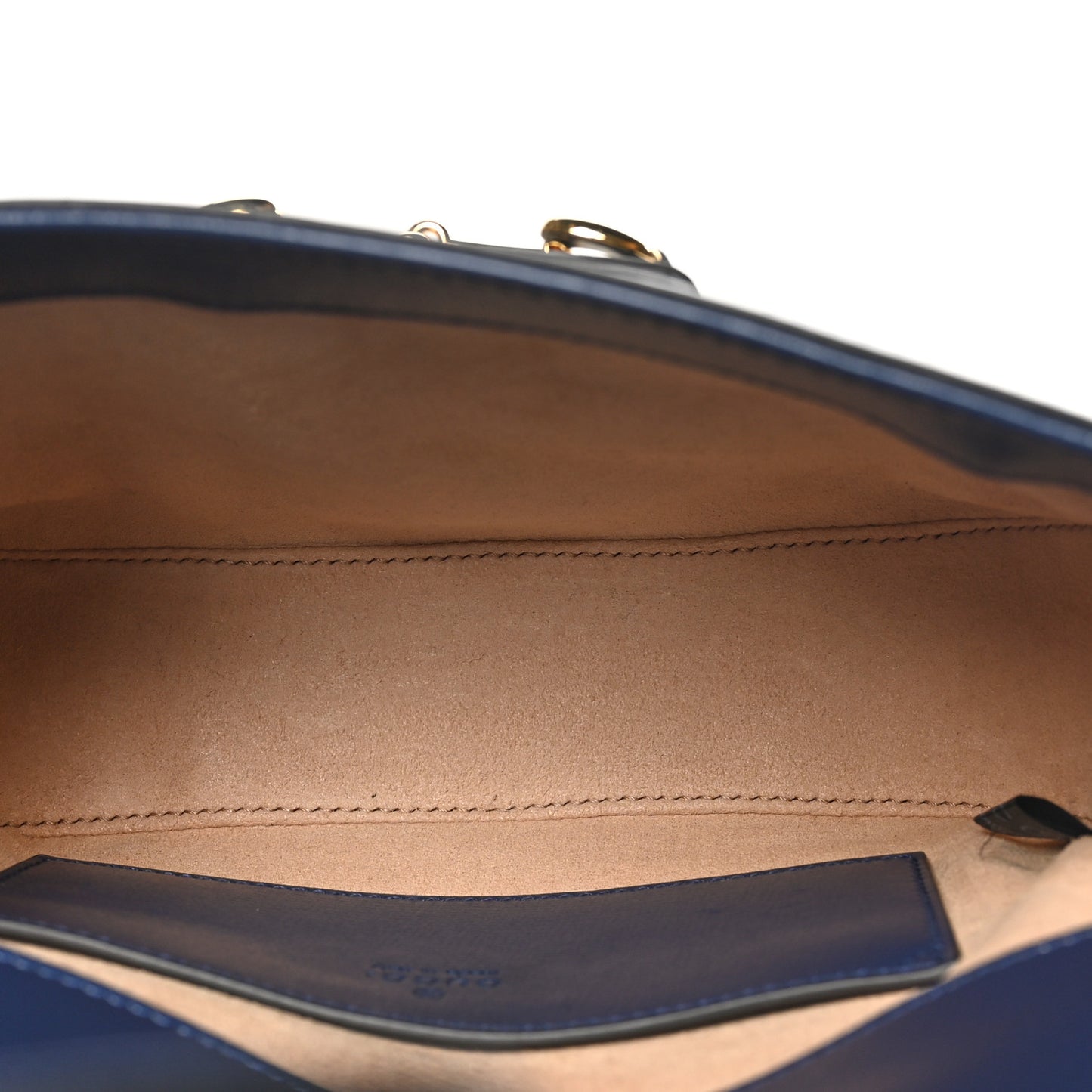 GG Supreme Monogram Textured Dollar Calfskin Web Mini Horsebit 1955 Shoulder Bag Beige Blue