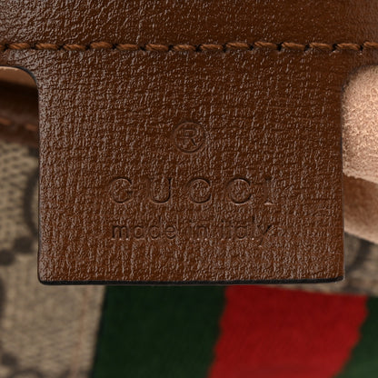Gucci GG Supreme Monogram Azalea Calfskin Web Small Jackie 1961 Hobo Beige Ebony Brown Sugar 11 of 14