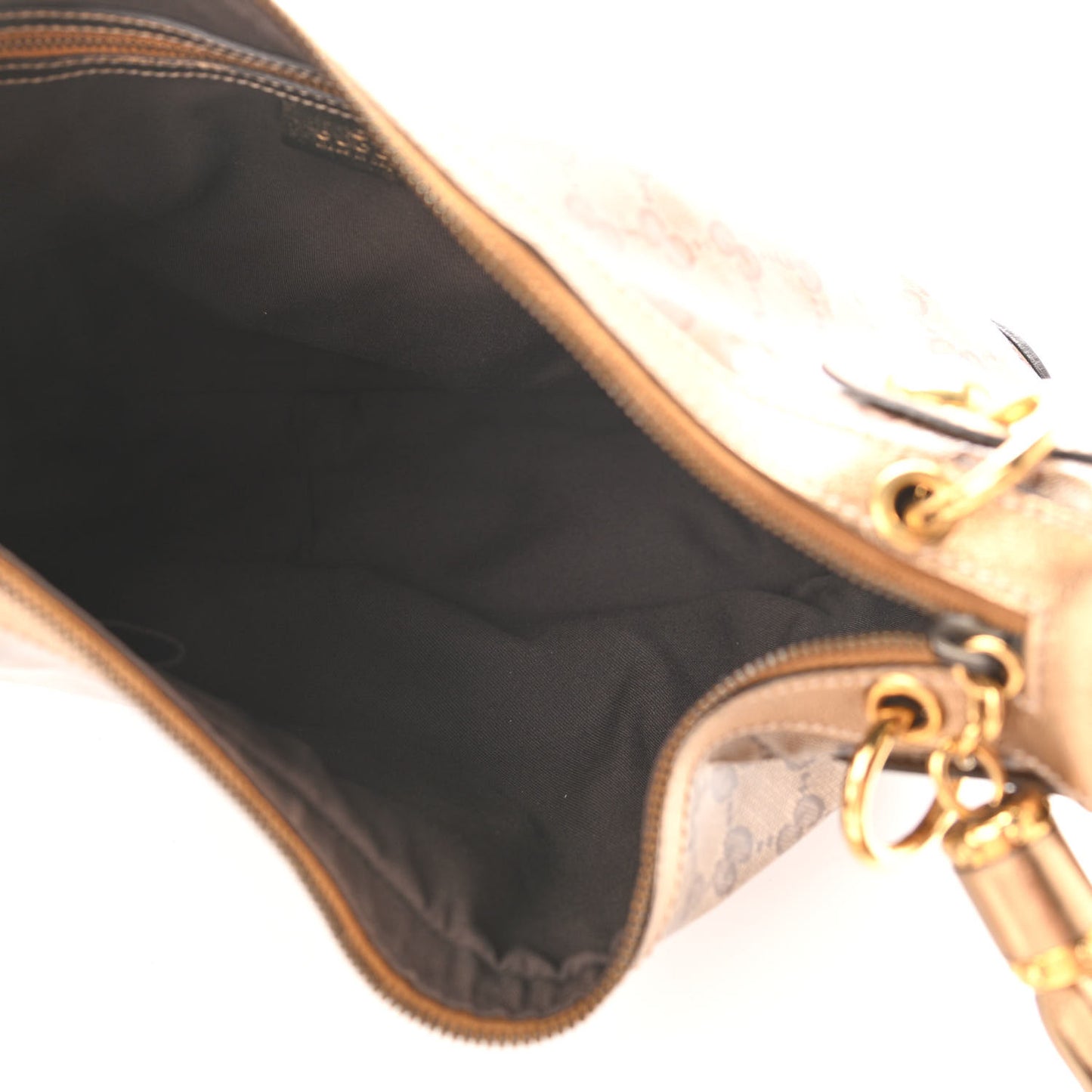 Crystal Monogram Babouska Hobo Gold