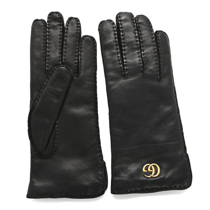 Gucci Nappa Lambskin Maya GG Gloves 6.5 Black 2 of 10