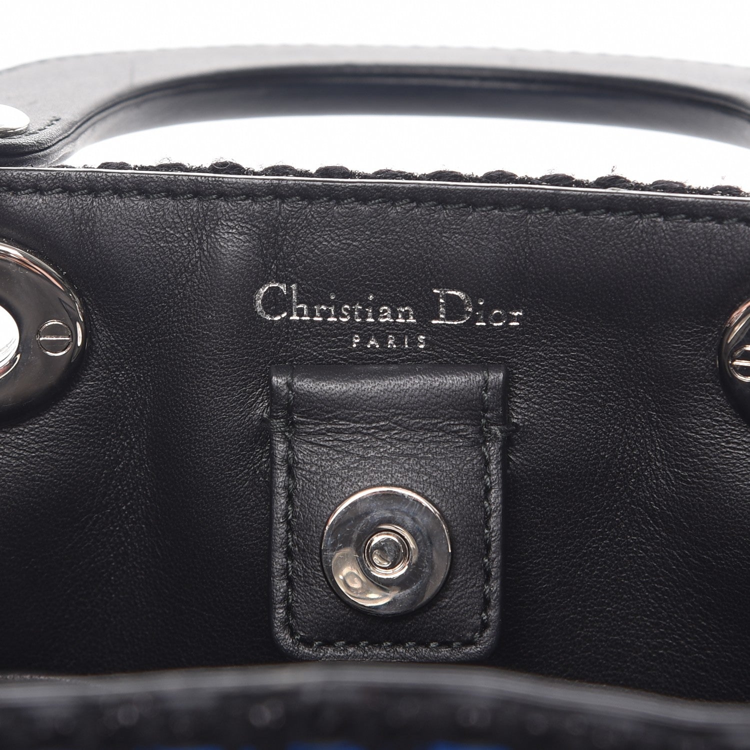 Christian Dior Metallic Tweed Mini Diorissimo Blue 6 of 7
