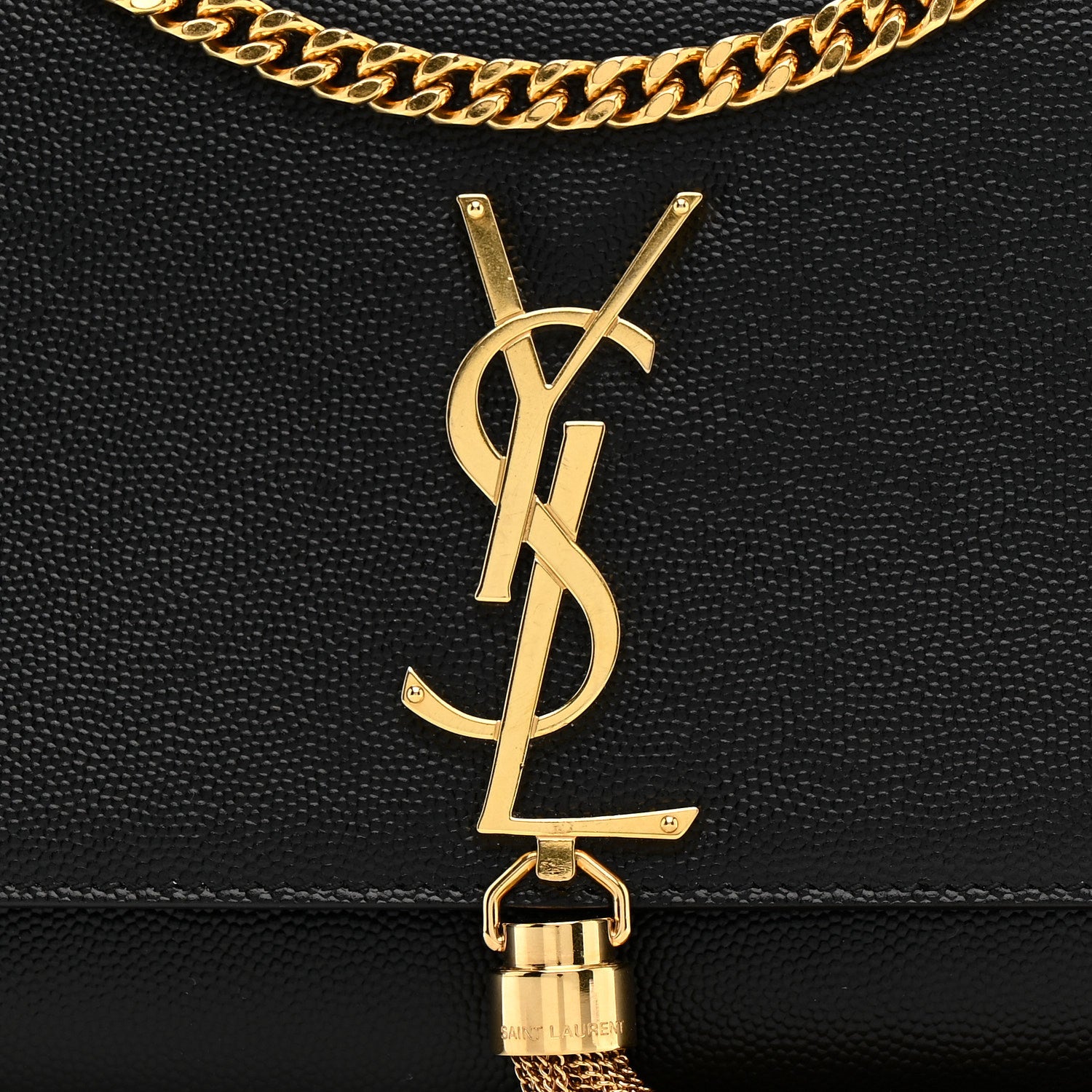 Saint Laurent Grain De Poudre Medium Classic Monogram Kate Tassel Satchel Black 8 of 13