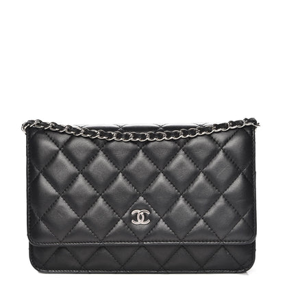 Chanel Lambskin Quilted Wallet On Chain WOC Black 1 of 8