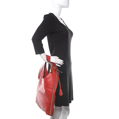 Tom Ford Ramskin Large Alix Padlock Zip Shoulder Bag Flame Red 2 of 14