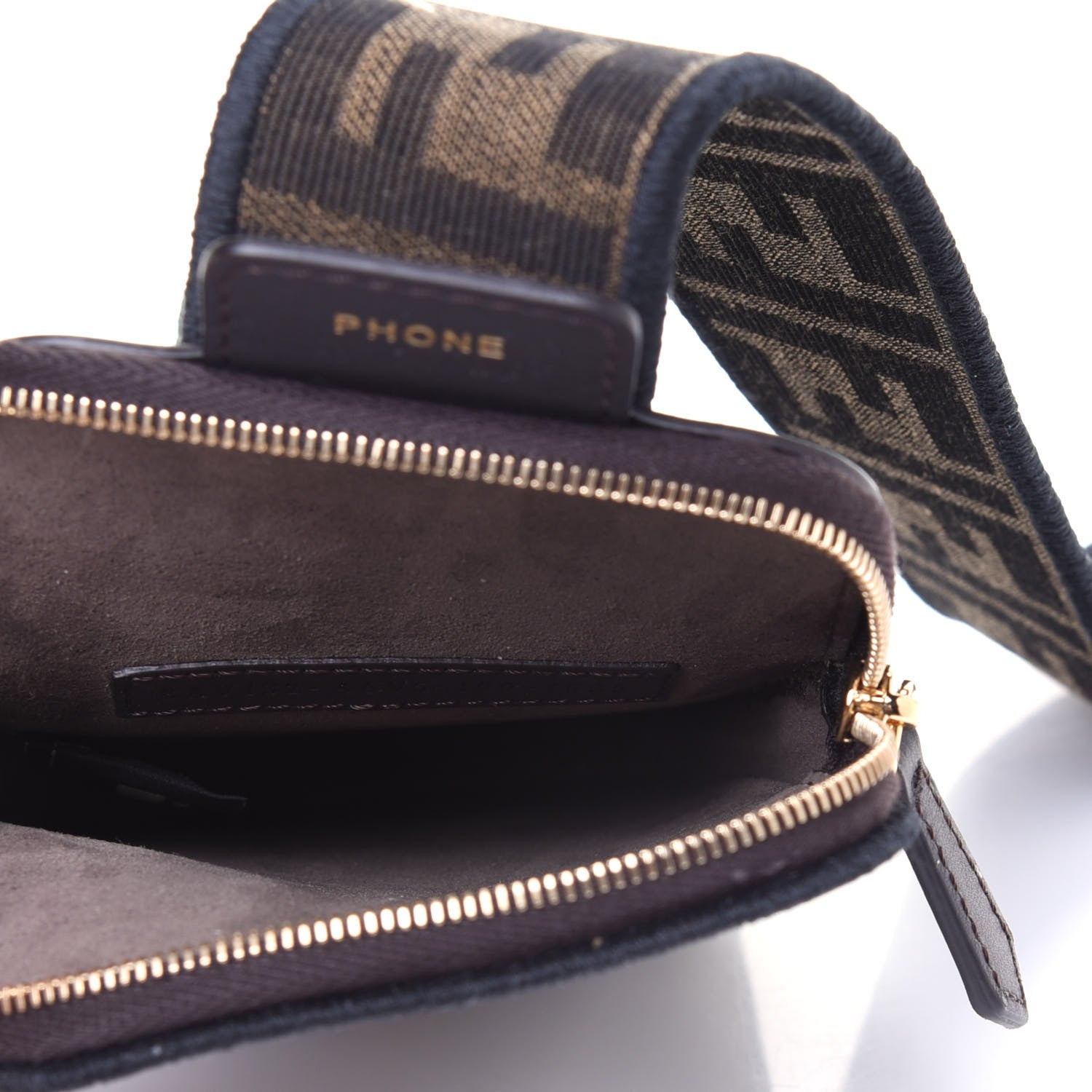 Fendi Fabric Jacquard FF 1974 Cell Pocket Strap You Tobacco Moro Black 5 of 11