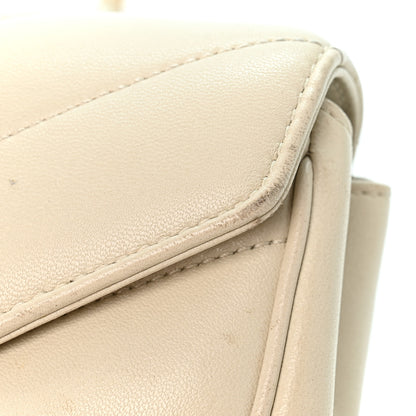 Saint Laurent Lambskin Chevron Quilted Mini LouLou  Crema Soft 12 of 13