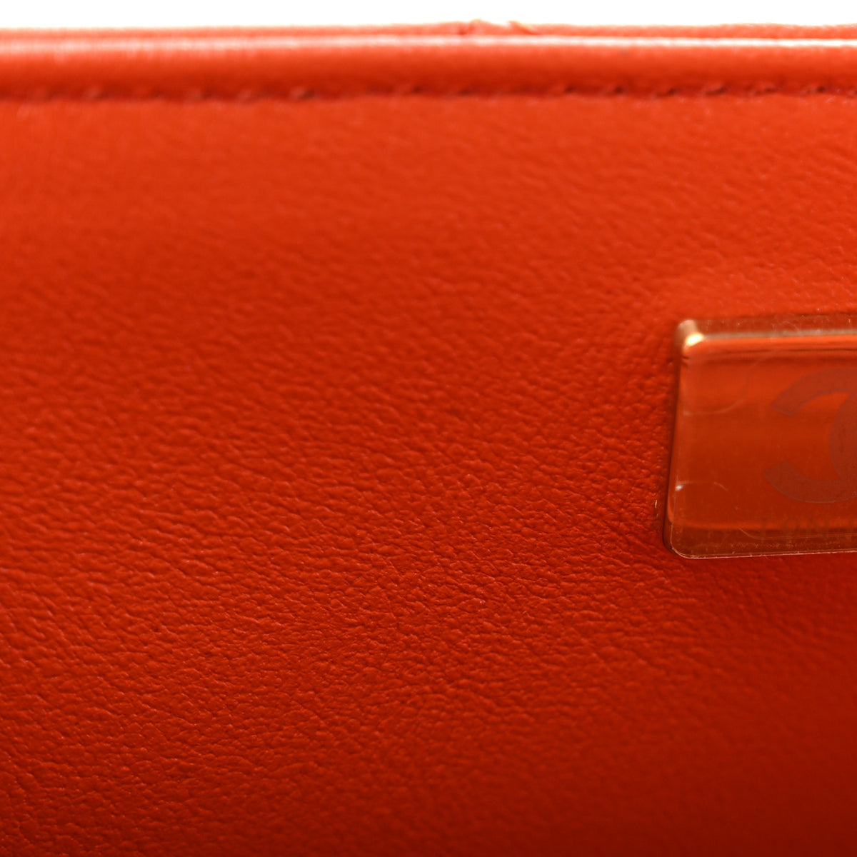 Chanel Lambskin Quilted Mini Rectangular Flap Dark Orange 7 of 12