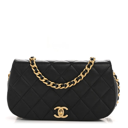 Chanel Calfskin Quilted Coco Mail Clutch With Chain Black 1 of 12