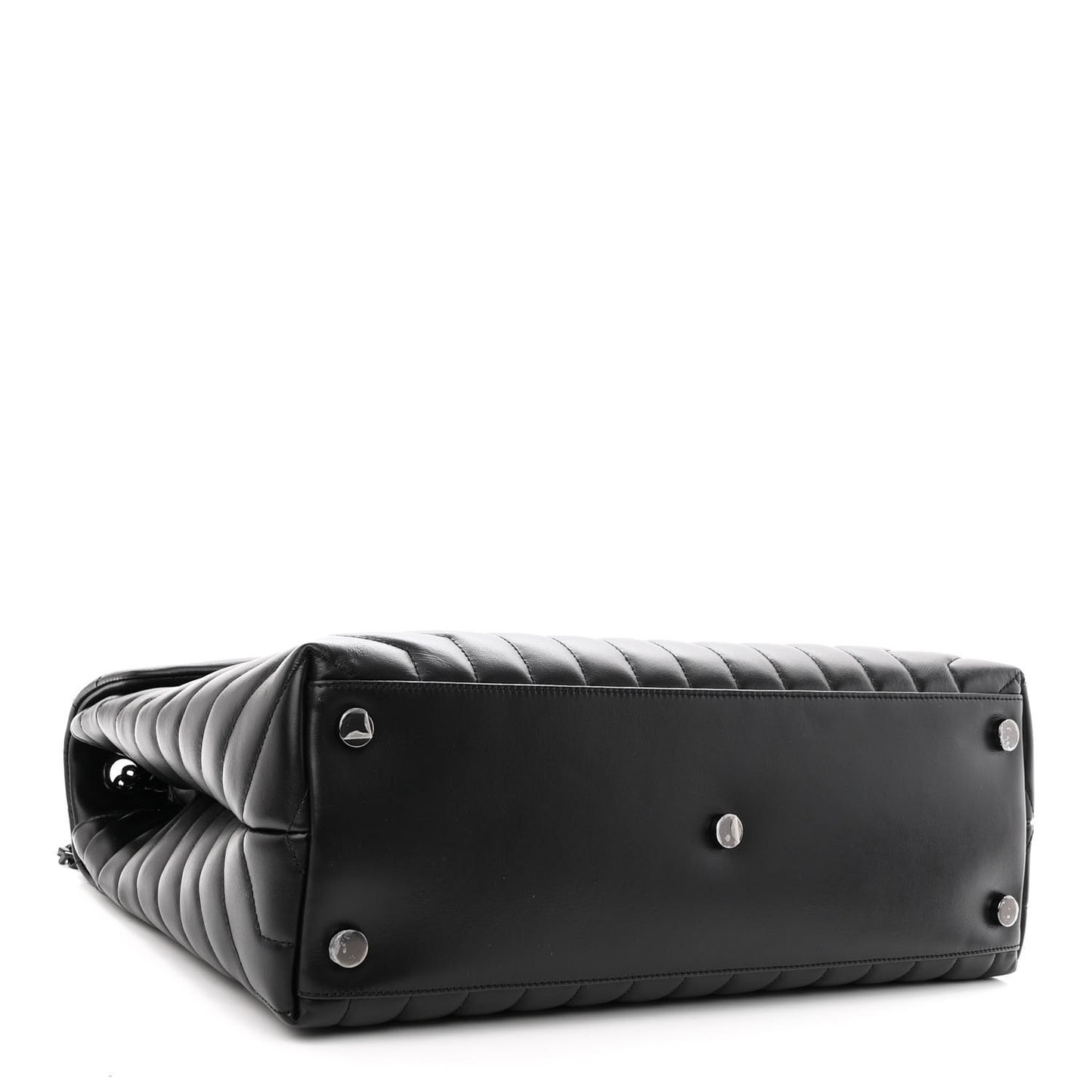 Calfskin Y Quilted Monogram Monochrome Large Loulou Chain Satchel Black