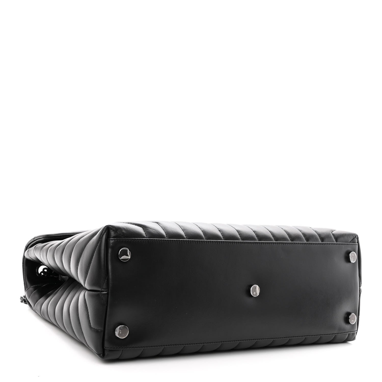 Saint Laurent Calfskin Y Quilted Monogram Monochrome Large Loulou Chain Satchel Black 4 of 10