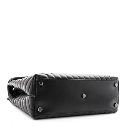 Saint Laurent Calfskin Y Quilted Monogram Monochrome Large Loulou Chain Satchel Black 4 of 10