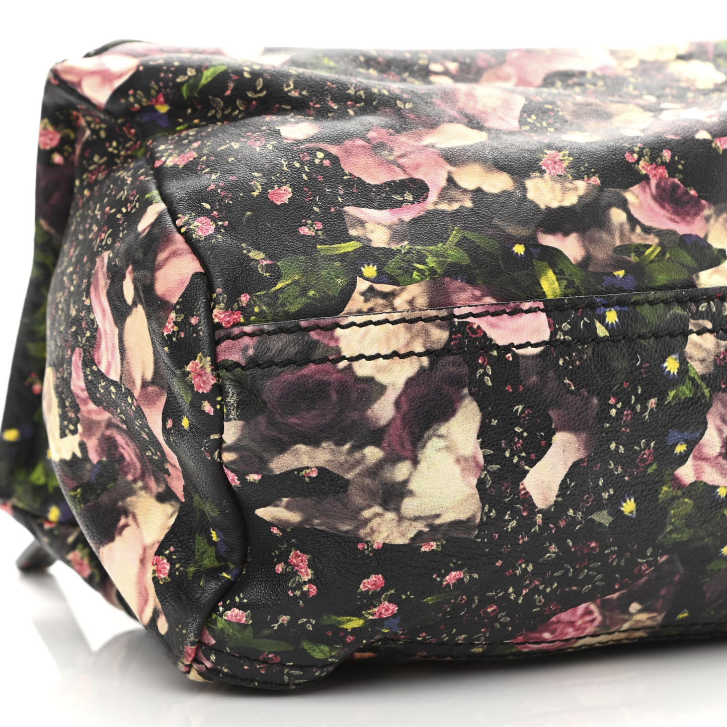 Lambskin Roses Camouflage Print Mini Pandora Black