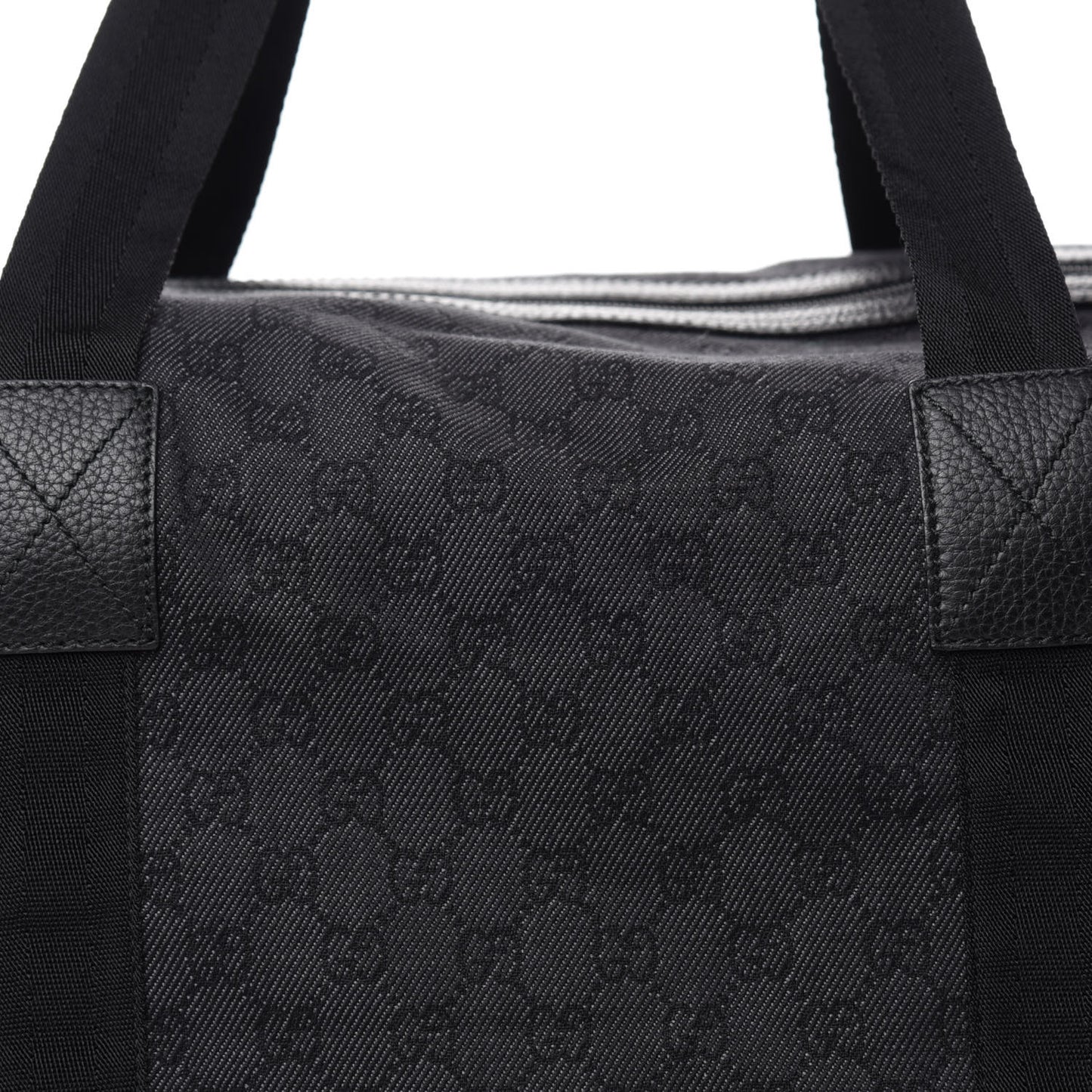 Denim Monogram Large Collapsible Carry On Duffle Black