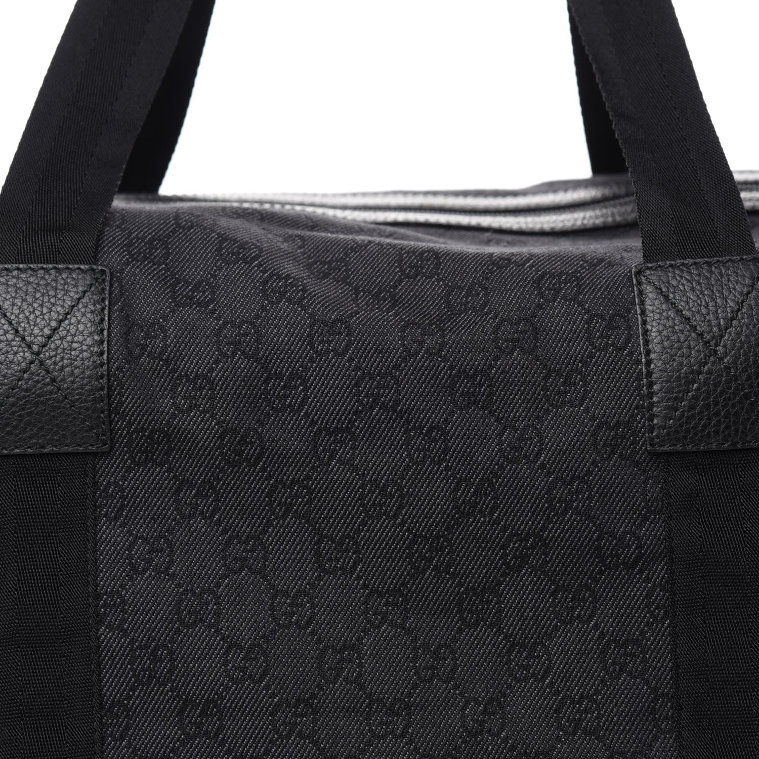 Gucci Denim Monogram Large Collapsible Carry On Duffle Black 10 of 10