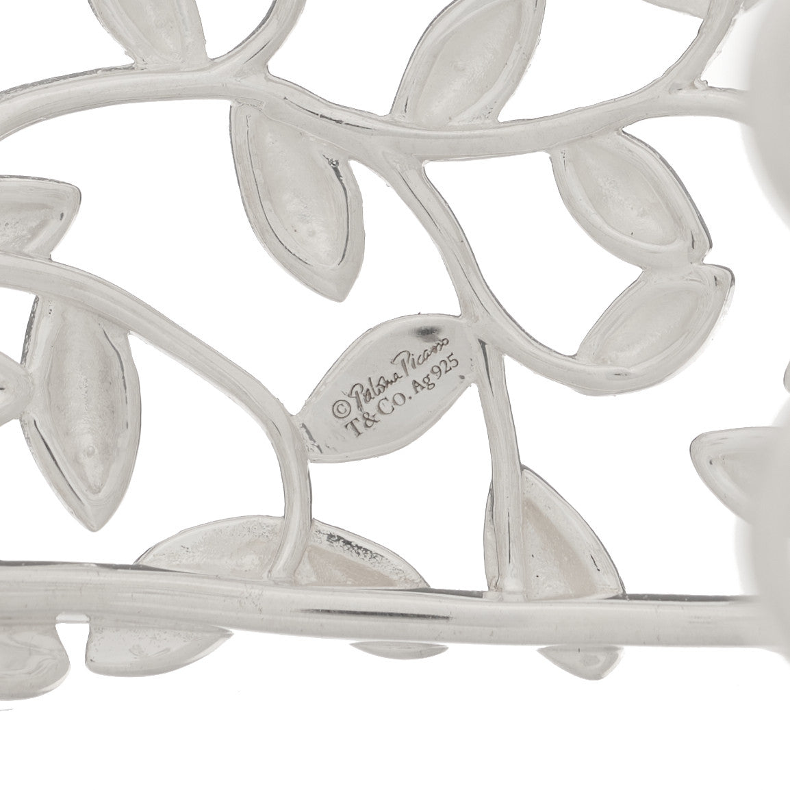 Tiffany Sterling Silver Paloma Picasso Olive Leaf Cuff Bracelet 3 of 4
