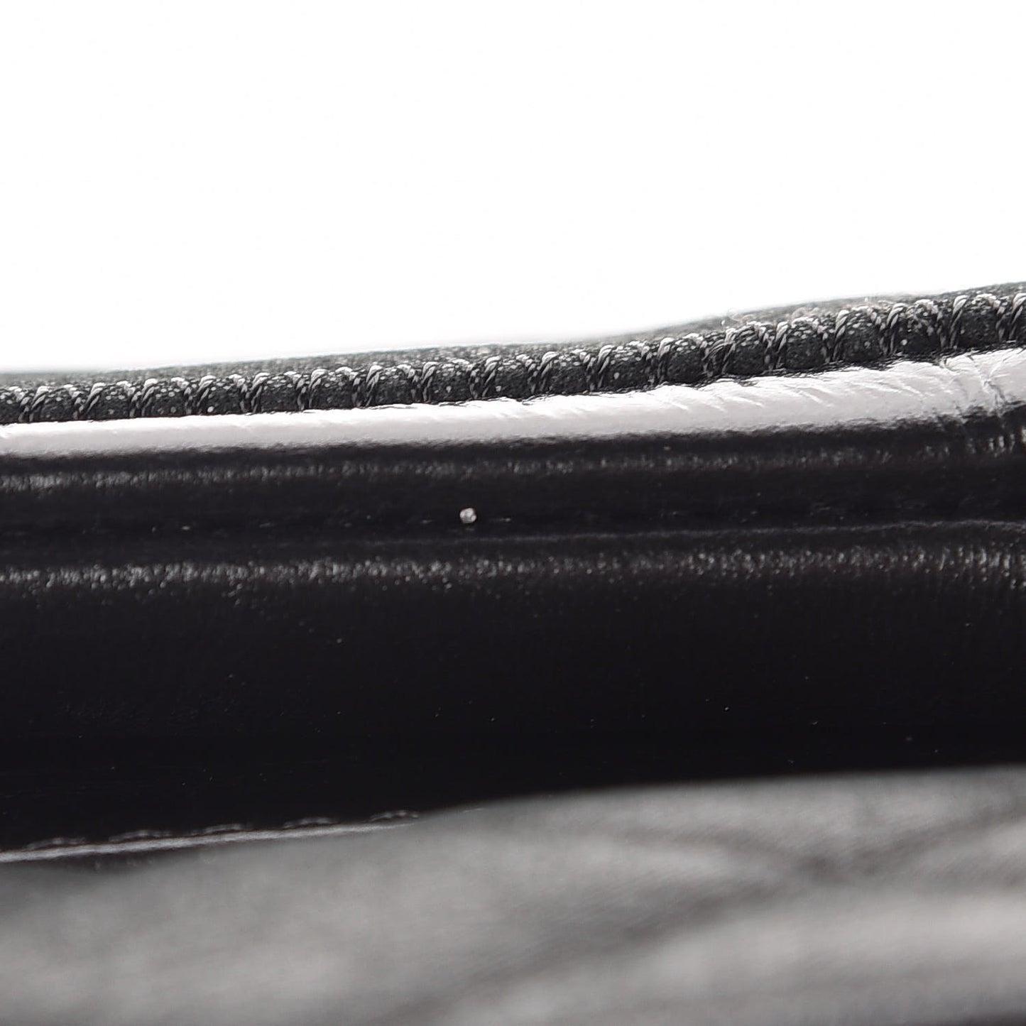 Iridescent Calfskin Flap Black