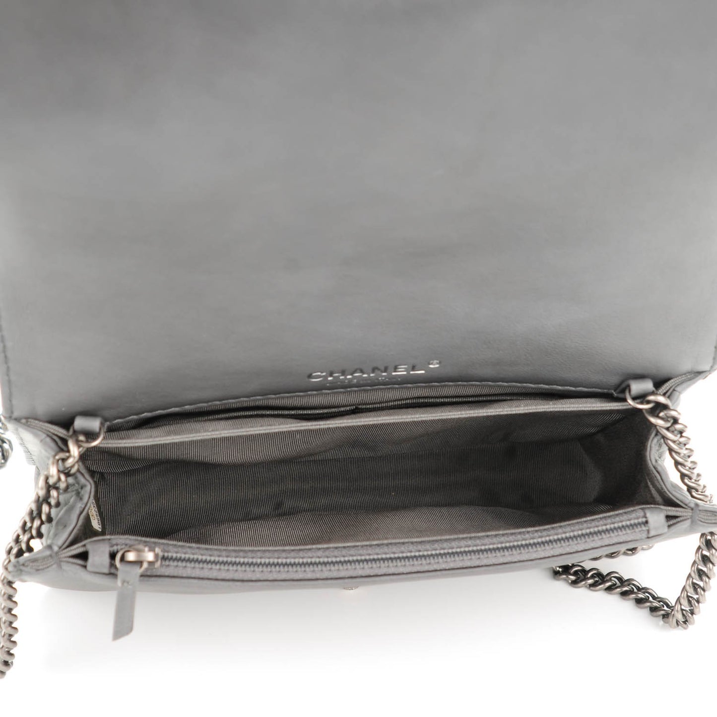 Calfskin Small Boy Reverso Flap Grey