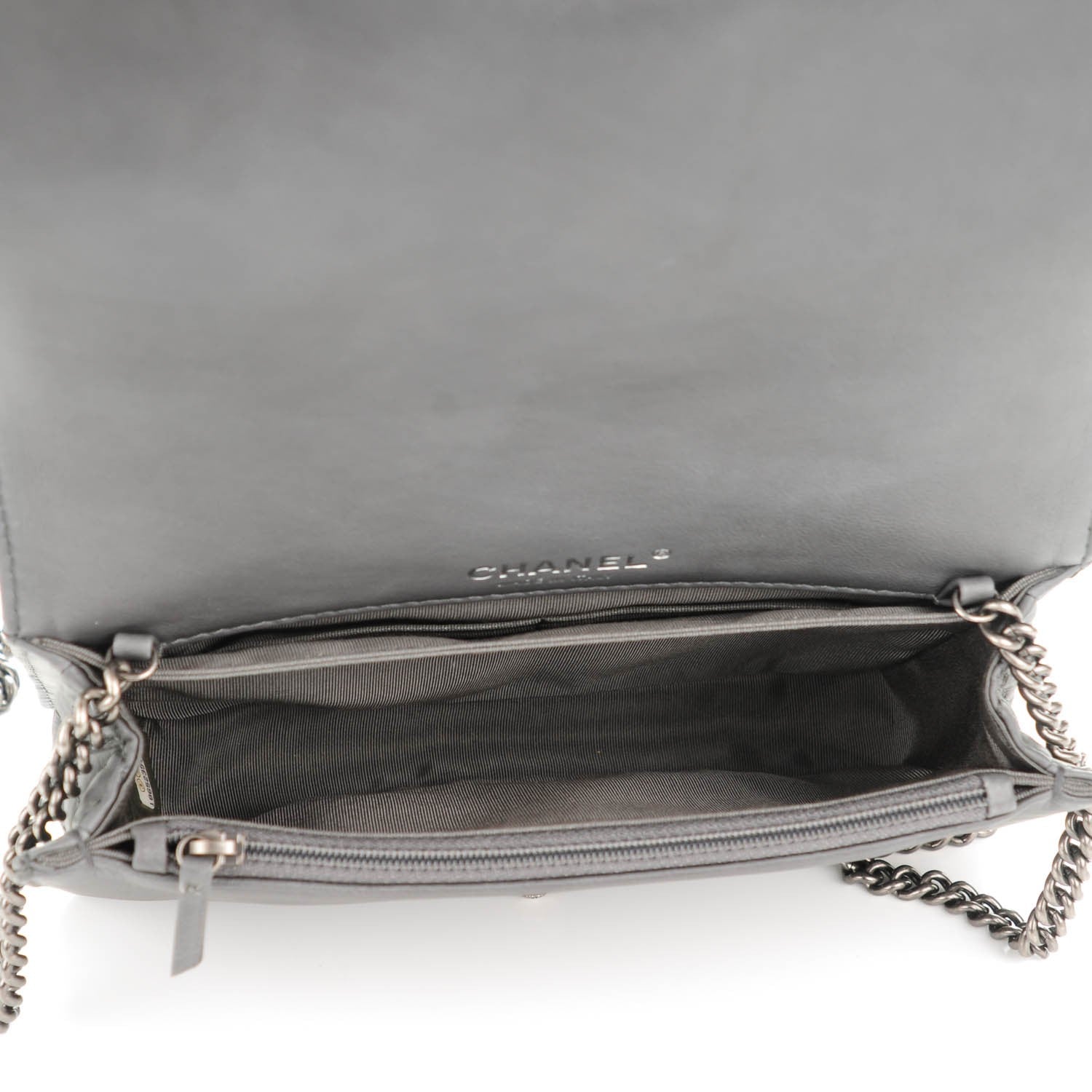 Chanel Calfskin Small Boy Reverso Flap Grey 5 of 7