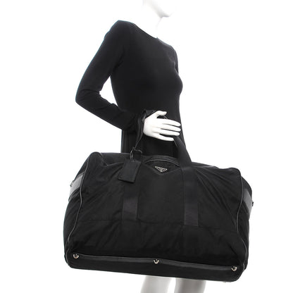 Prada Tessuto Nylon Saffiano Viaggio Carry On Travel Bag Black 2 of 17