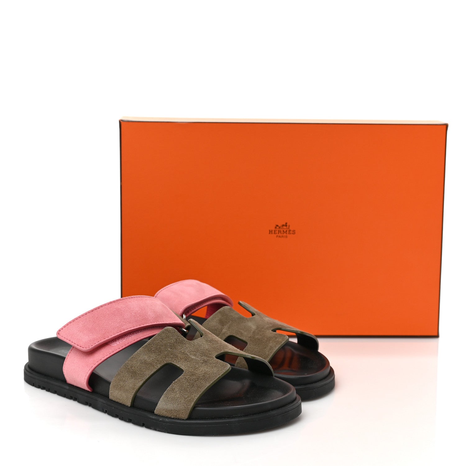 Hermes Suede Goatskin Womens Chypre Sandals 36 Toundra Rose Du Desert 9 of 9