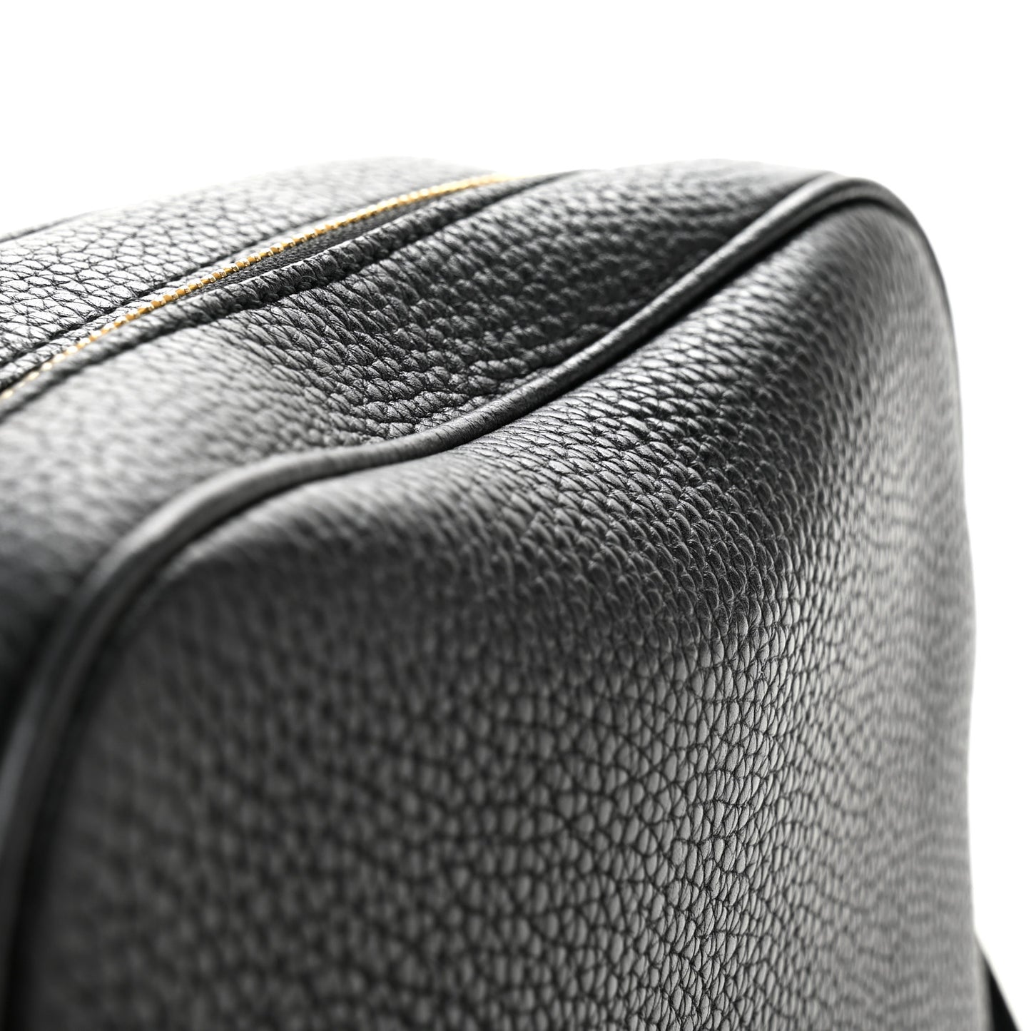 Pebbled Calfskin Small Soho Disco Bag Black