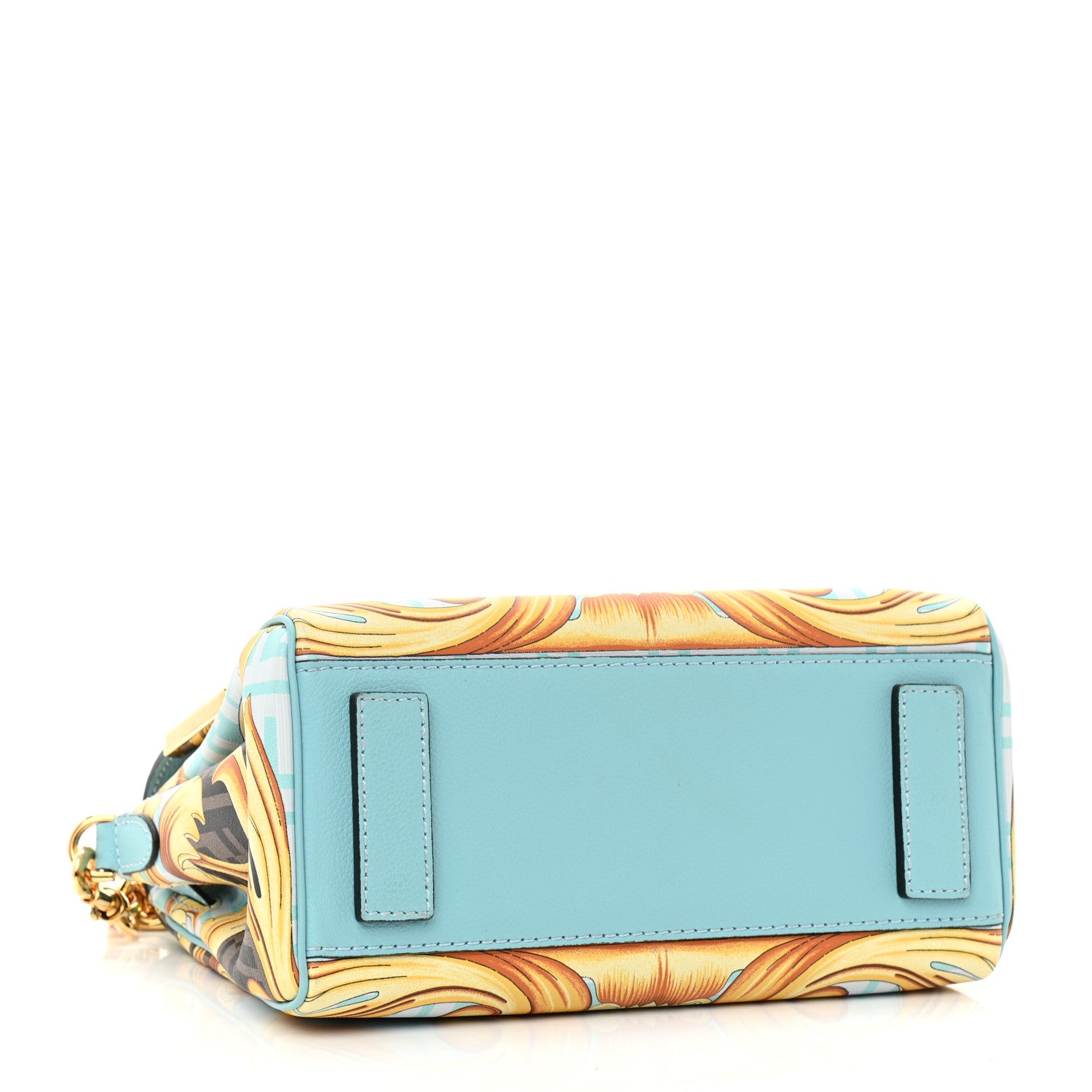 Versace X FENDI Grained Calfskin Fendace La Medusa Medium Top Handle Bag Baby Blue Multicolor 4 of 9