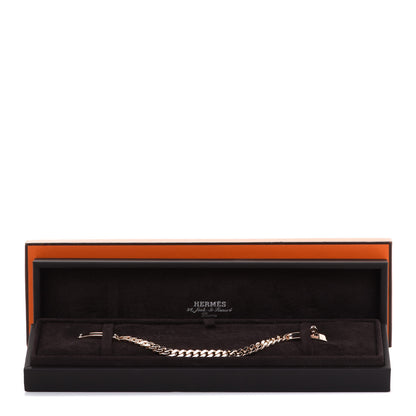 Hermes 18K Rose Gold Diamond PM Kelly Chaine Bracelet SH 6 of 6