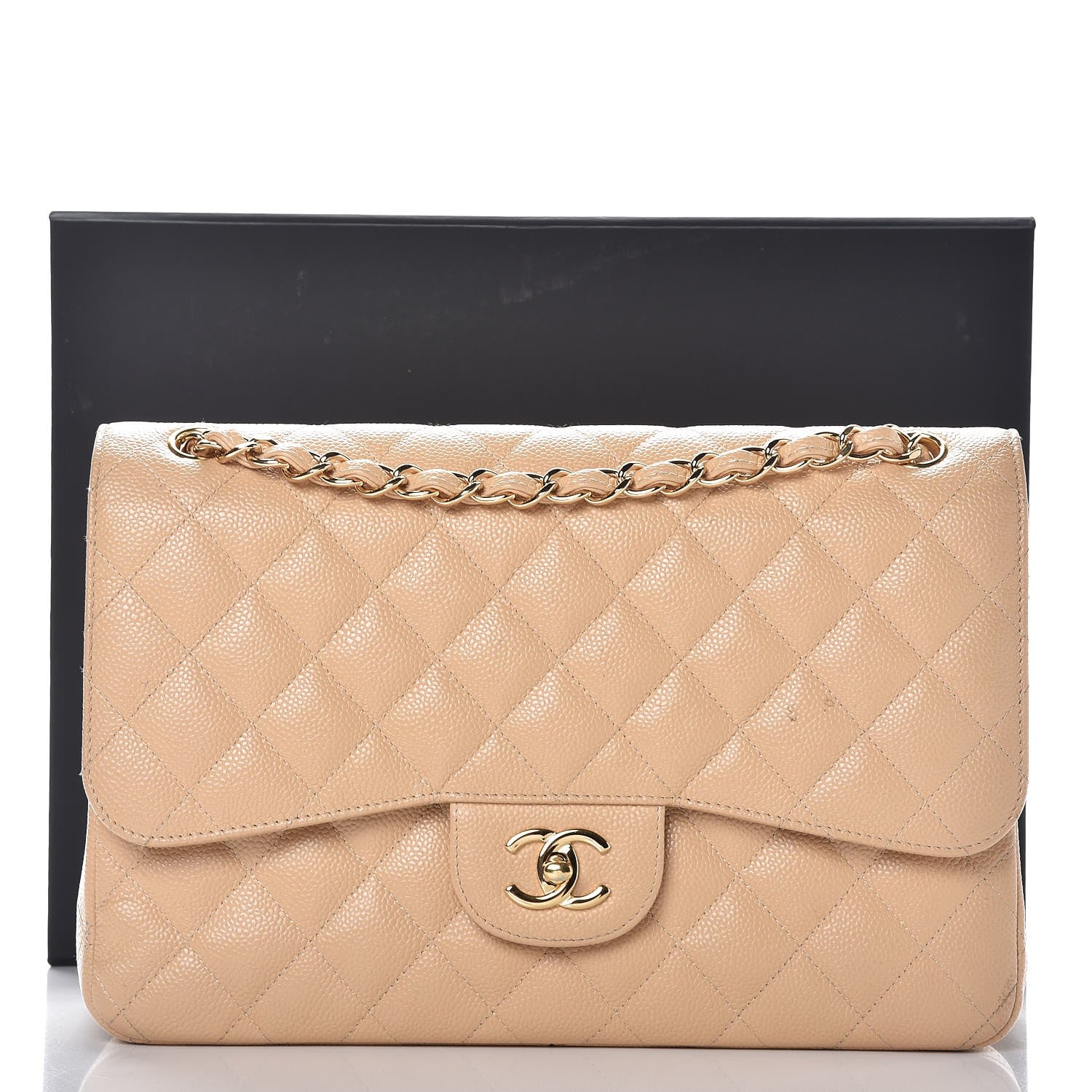 Chanel Caviar Quilted Jumbo Double Flap Beige Clair 12 of 12