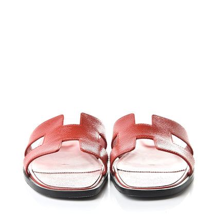 Hermes Patent Epsom Oran Sandals 38 Jasper Rouge 2 of 10