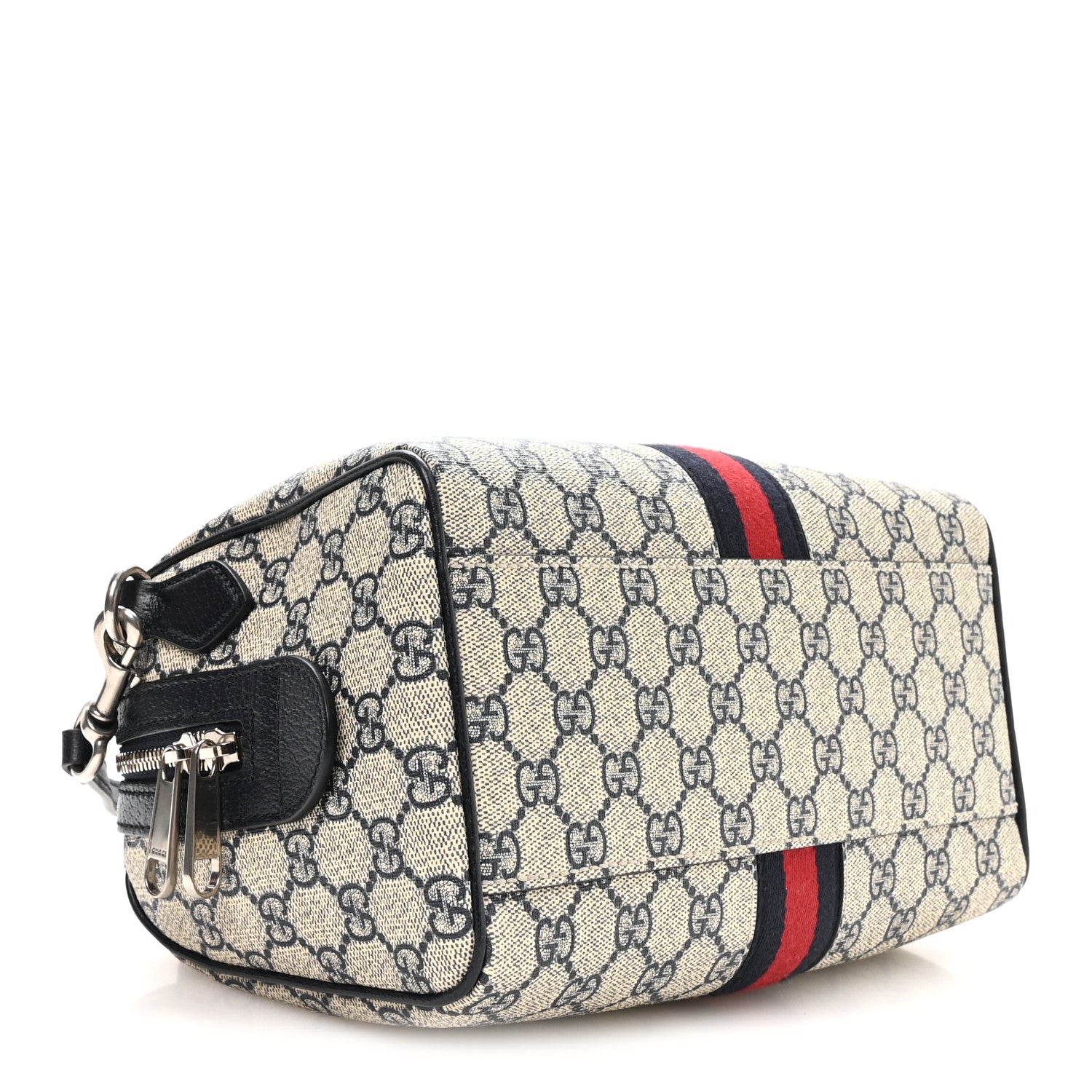 Gucci GG Supreme Monogram Web Small Ophidia Top Handle Bag Beige Blue 4 of 11