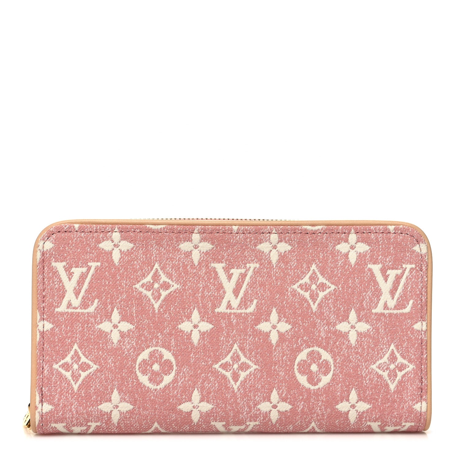 Louis Vuitton Denim Monogram Jacquard Zippy Wallet Pink 1 of 8