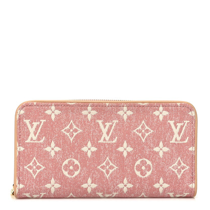 Louis Vuitton Denim Monogram Jacquard Zippy Wallet Pink 1 of 8