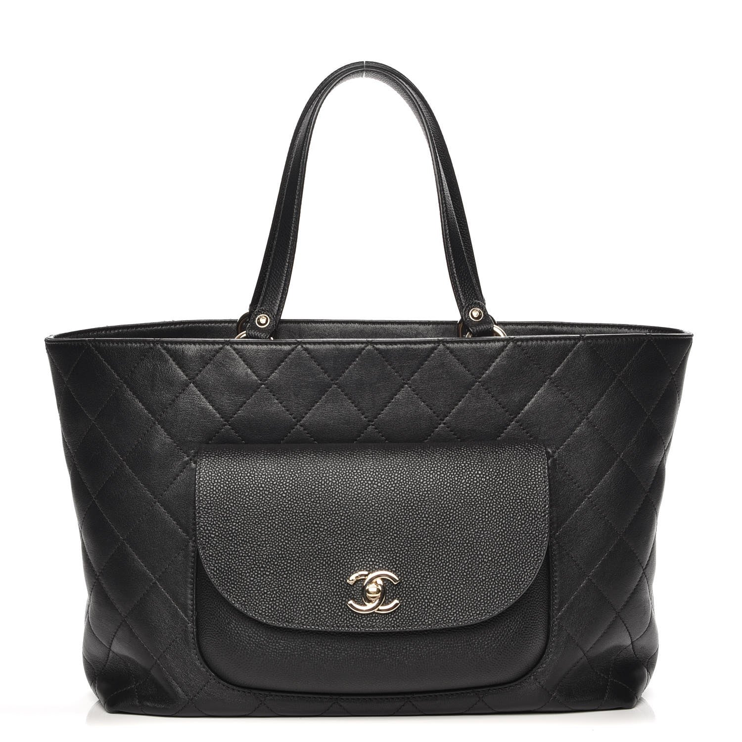 Chanel Calfskin Caviar Quilted Large Shopping Tote Black 1 of 7