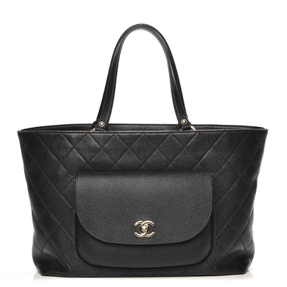 Chanel Calfskin Caviar Quilted Large Shopping Tote Black 1 of 7