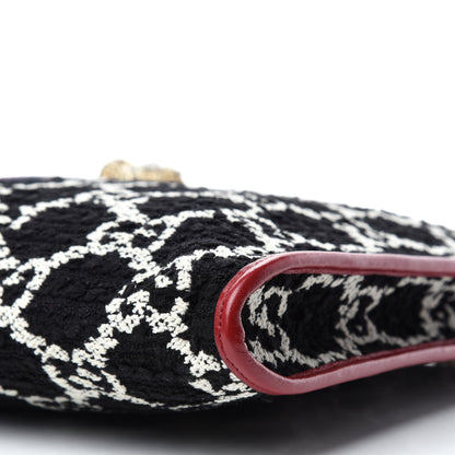 Gucci Tweed GG Monogram Large Rajah Chain Tote Romantic Cherry Black White 7 of 10