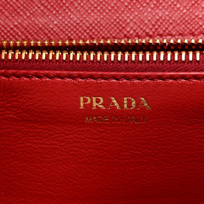 Prada Saffiano Lux Monochrome Chain Wallet Fuoco 7 of 10