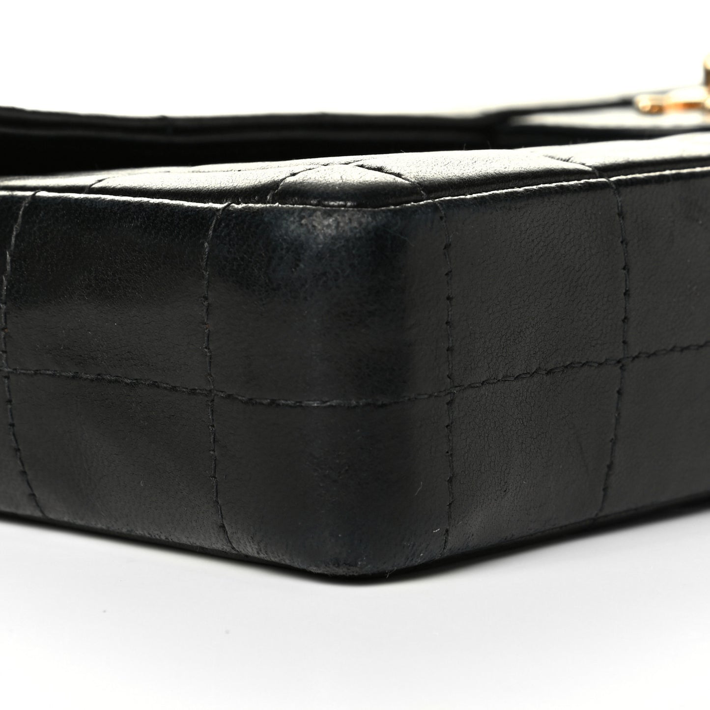 Lambskin East West Chocolate Bar Flap Black