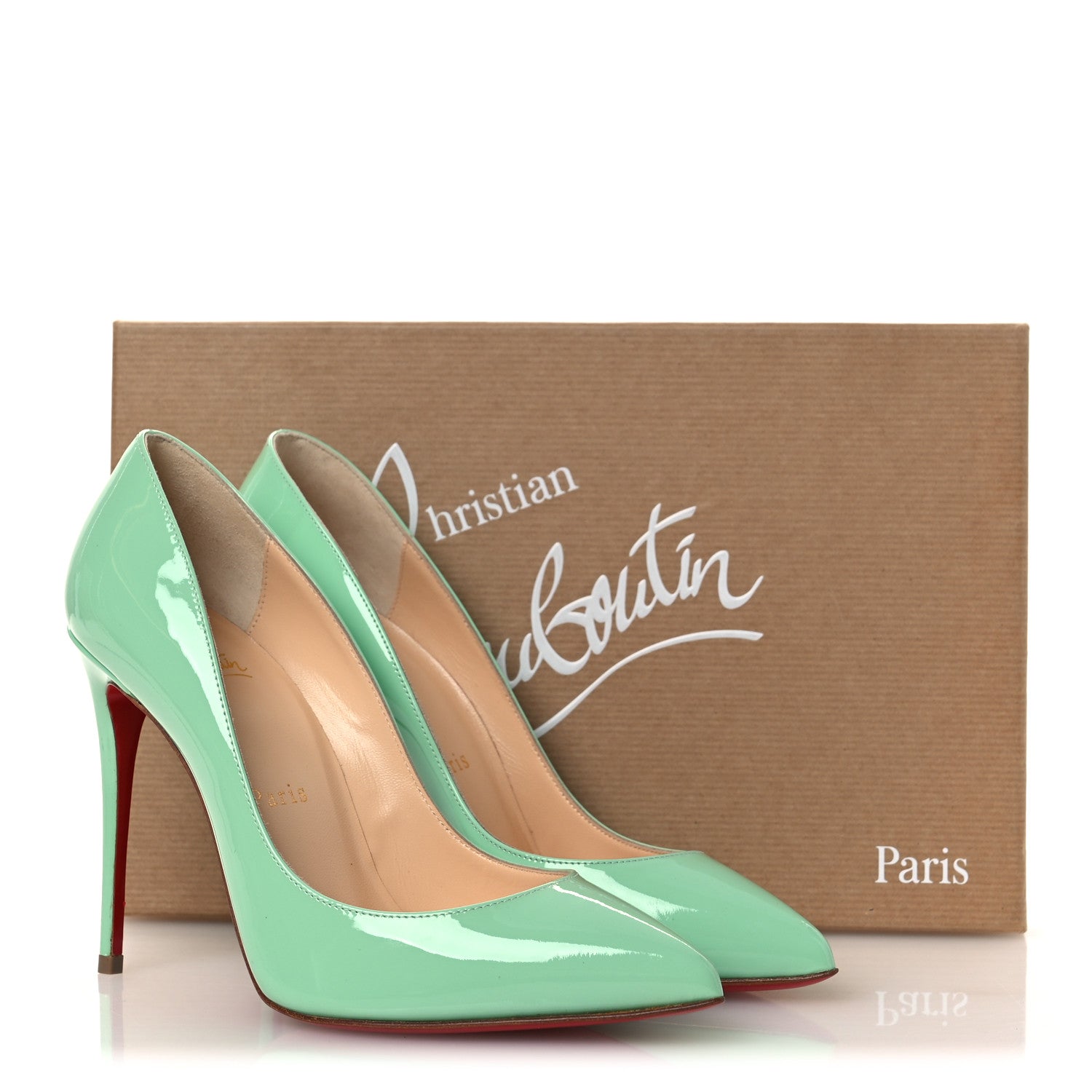 Christian Louboutin Patent Pigalle Follies 100 Pumps 36.5 Opal