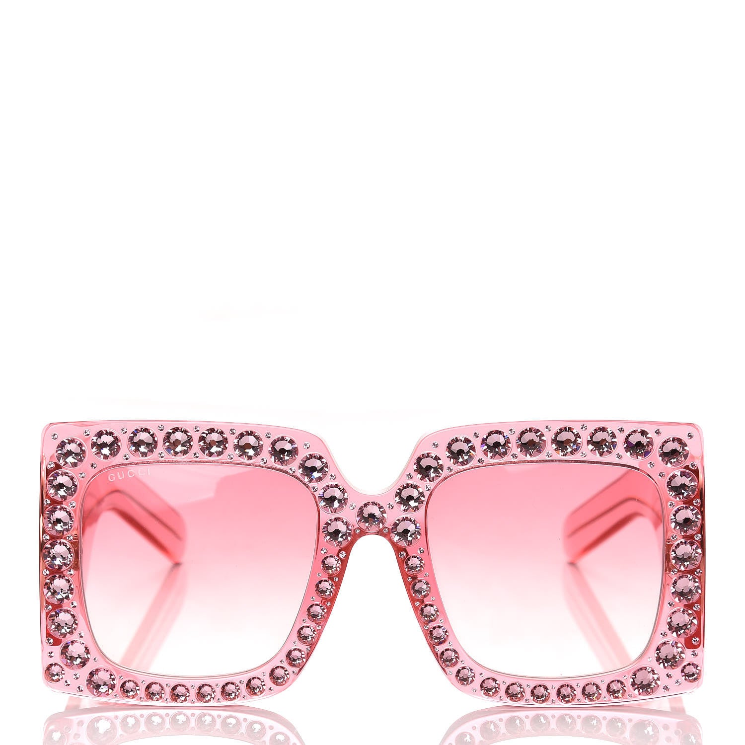 Gucci Acetate Crystal Oversize Sunglasses GG0148S Pink 2 of 6