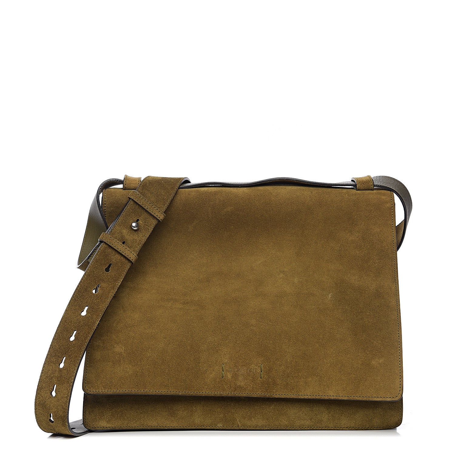 Gucci Suede Messenger Bag Militare 1 of 9