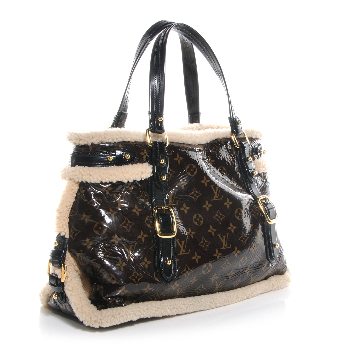 Patent Monogram Shearling Sac Thunder