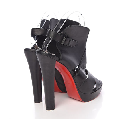 Christian Louboutin Calfskin Apron Lili 120 Pumps 39 Black 4 of 11