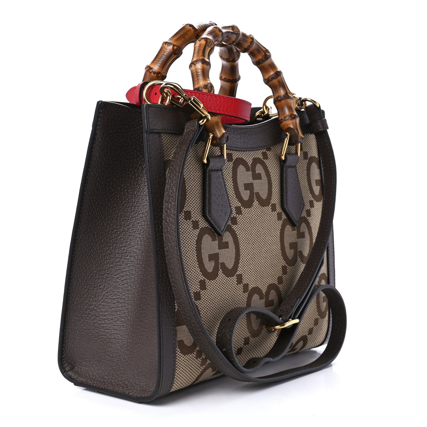 Monogram Jumbo GG Textured Dollar Calfskin Small Diana Tote Bag Camel Ebony New Acero Pomegranate Red