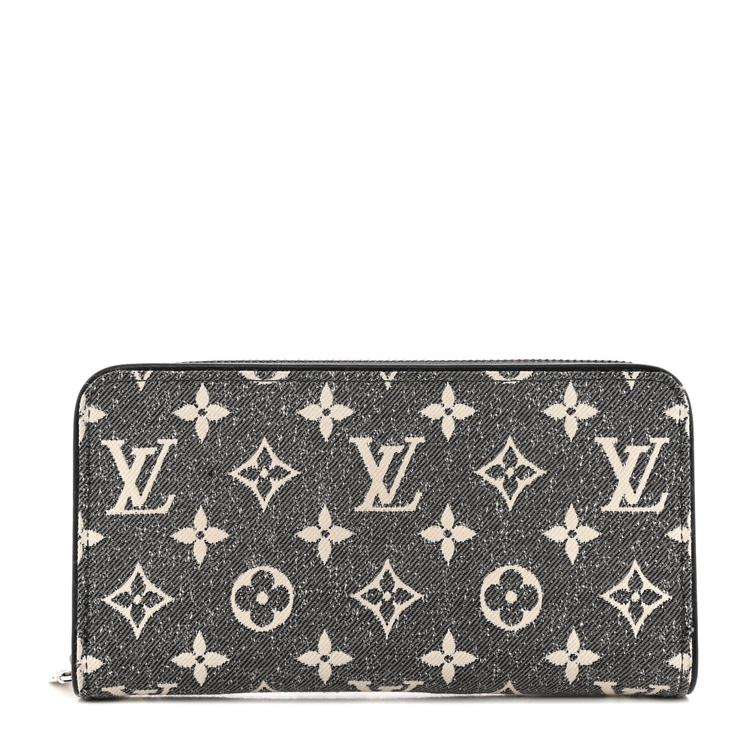LOUIS VUITTON Denim Monogram Jacquard Zippy Wallet Grey