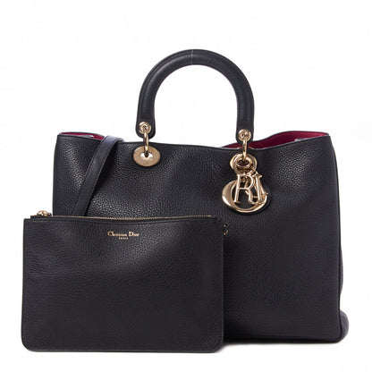 Christian Dior Smooth Calfskin Large Diorissimo Tote Black Rose Indien 1 of 11