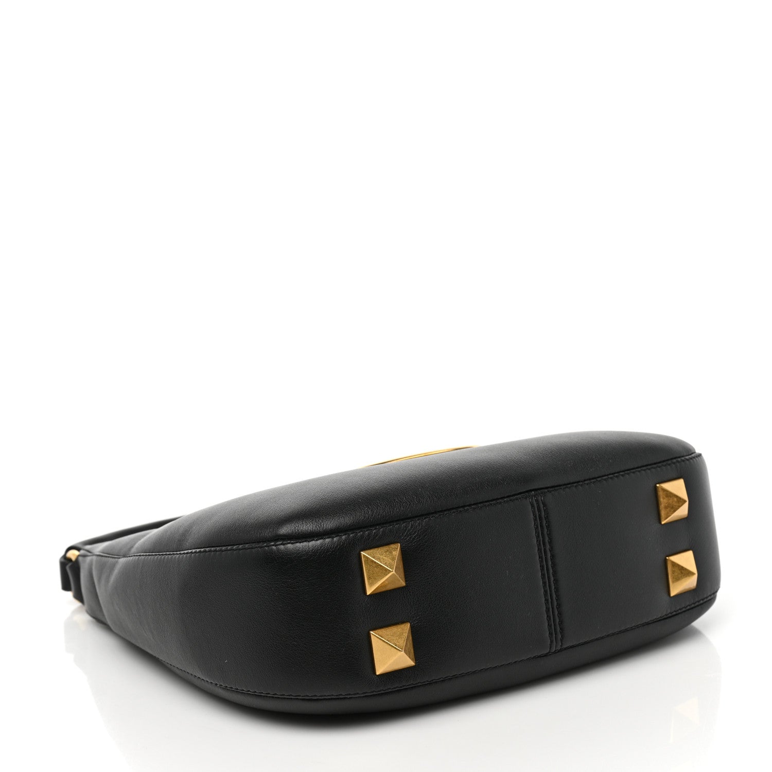 Valentino Garavani Calfskin Stud Sign Zip Hobo Black 4 of 8