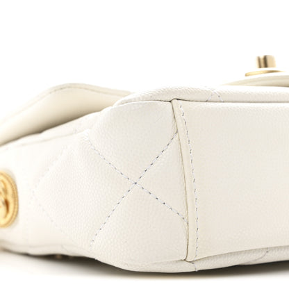 Chanel Caviar Quilted Mini Twist Your Buttons Flap White 9 of 11