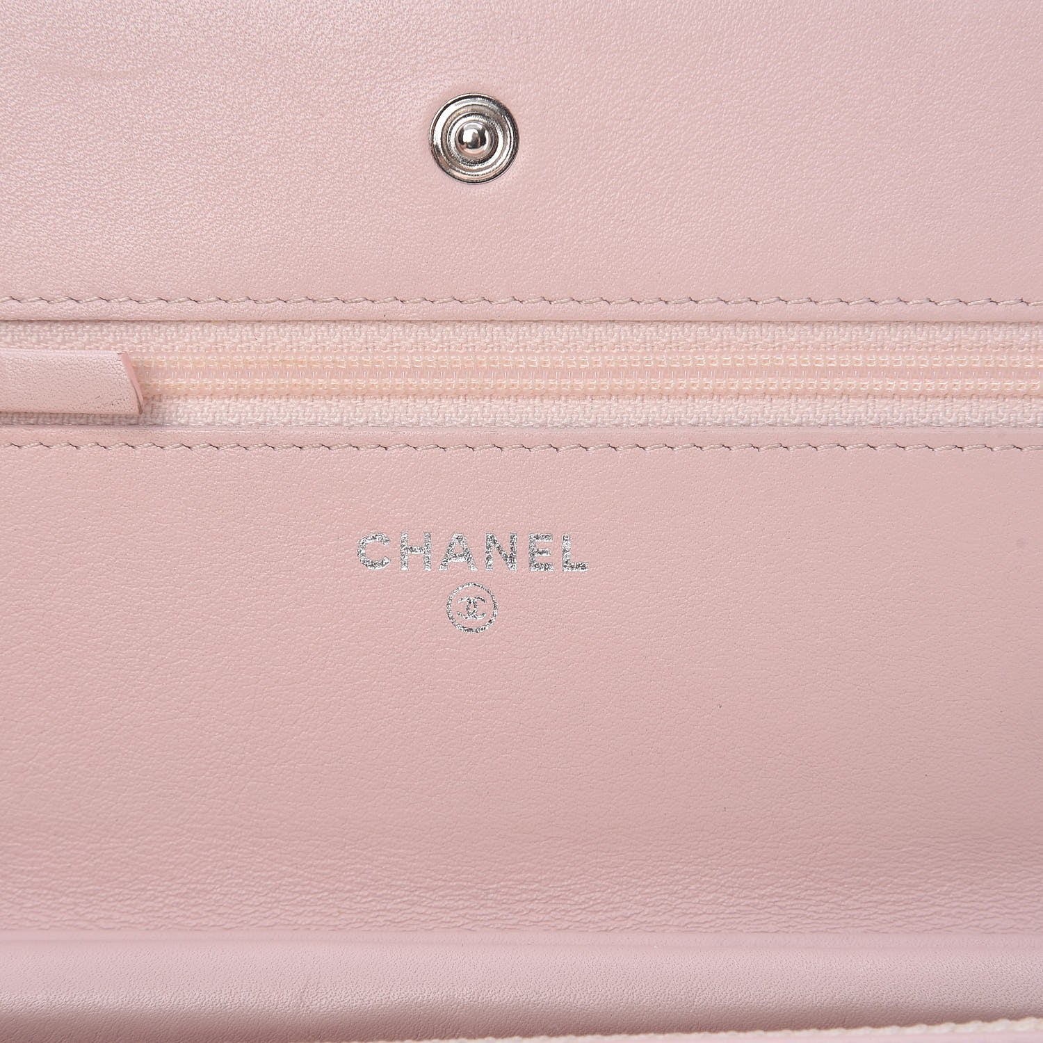 Chanel Patent Quilted Wallet On Chain WOC Light Pink 6 of 10